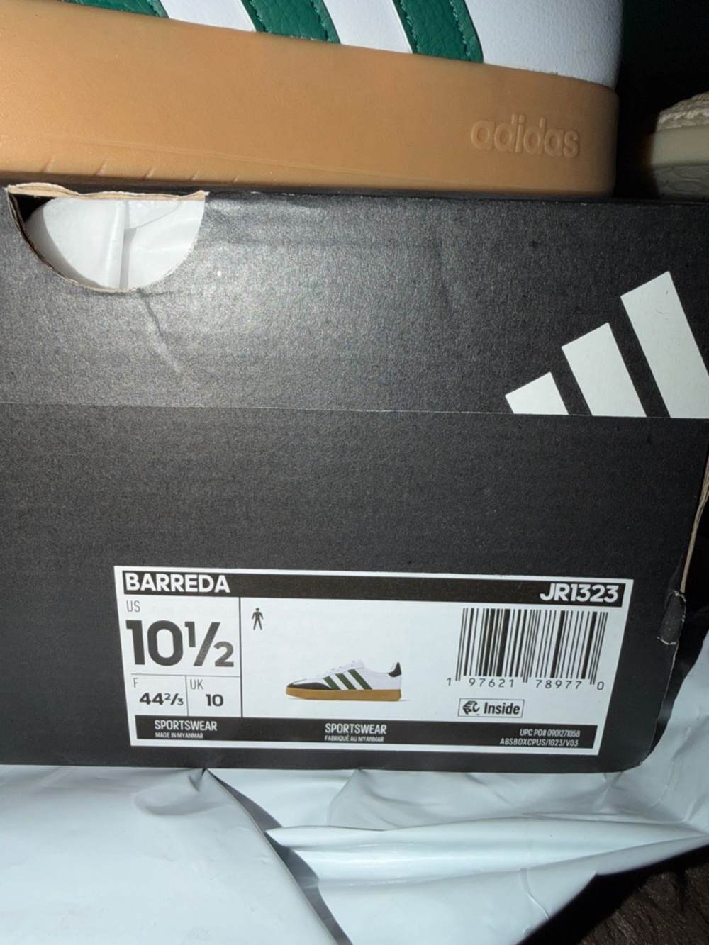 adidas BARREDA SHOES Low-Top Sneakers with Black Accents and Gum Sole - Picture 6 of 7
